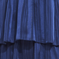Navy V-neck striped chiffon long dress