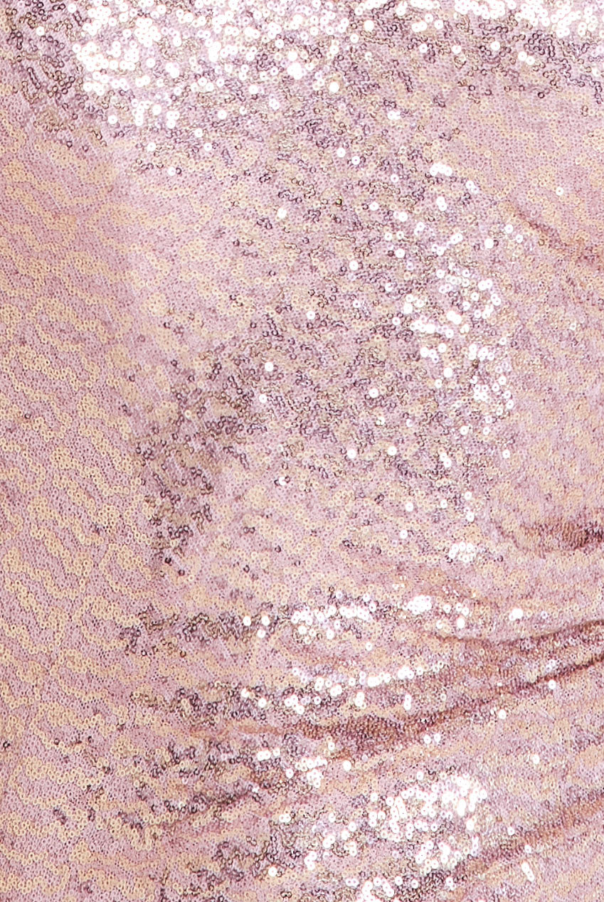 Pink off-the-shoulder sequin long dress
