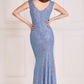 Front twisted sequin long dress