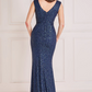 Front twisted sequin long dress