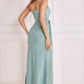 Sage wrap front long dress