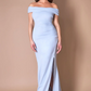 Light blue off-the-shoulder long dress