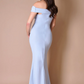Light blue off-the-shoulder long dress
