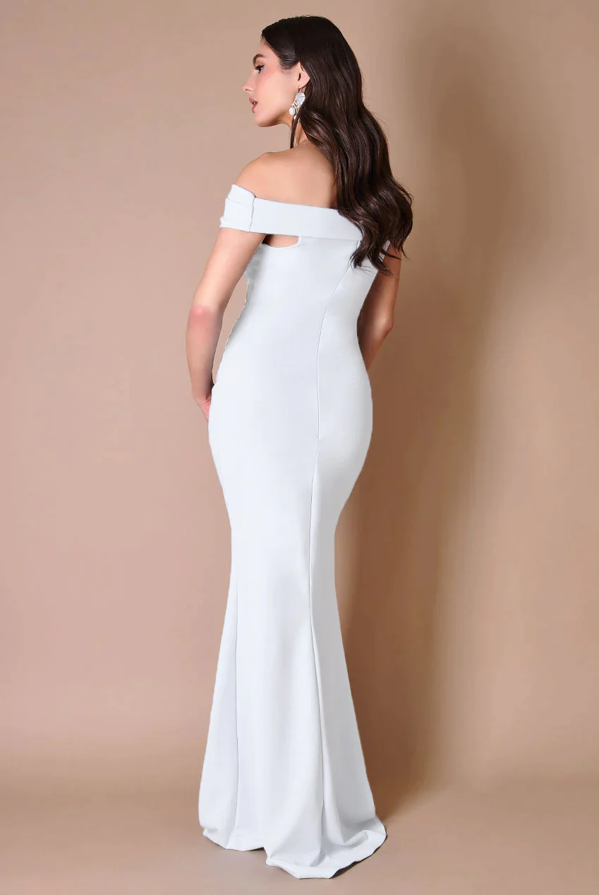 White off-the-shoulder long dress