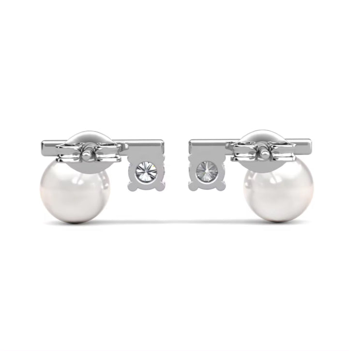 Moissanite and pearl earrings