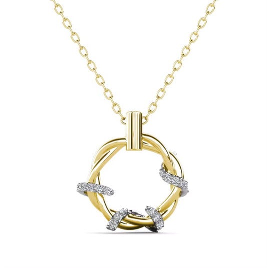 Two Tone Twisted Circle Necklace