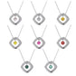 Moissanite square motif necklace in your choice of colors