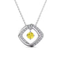 Moissanite square motif necklace in your choice of colors