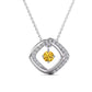 Moissanite square motif necklace in your choice of colors