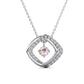 Moissanite square motif necklace in your choice of colors