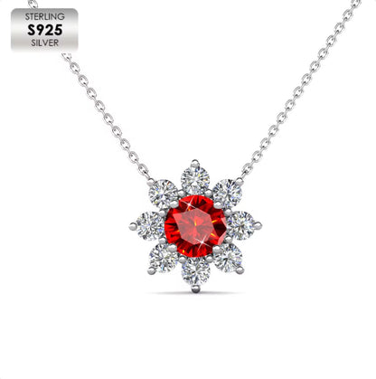 Moissanite Flower Necklace in Choice of Colors