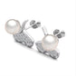 Leaf motif pearl earrings