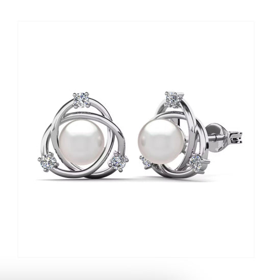 infinity pearl earrings