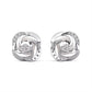 Flower motif pearl earrings