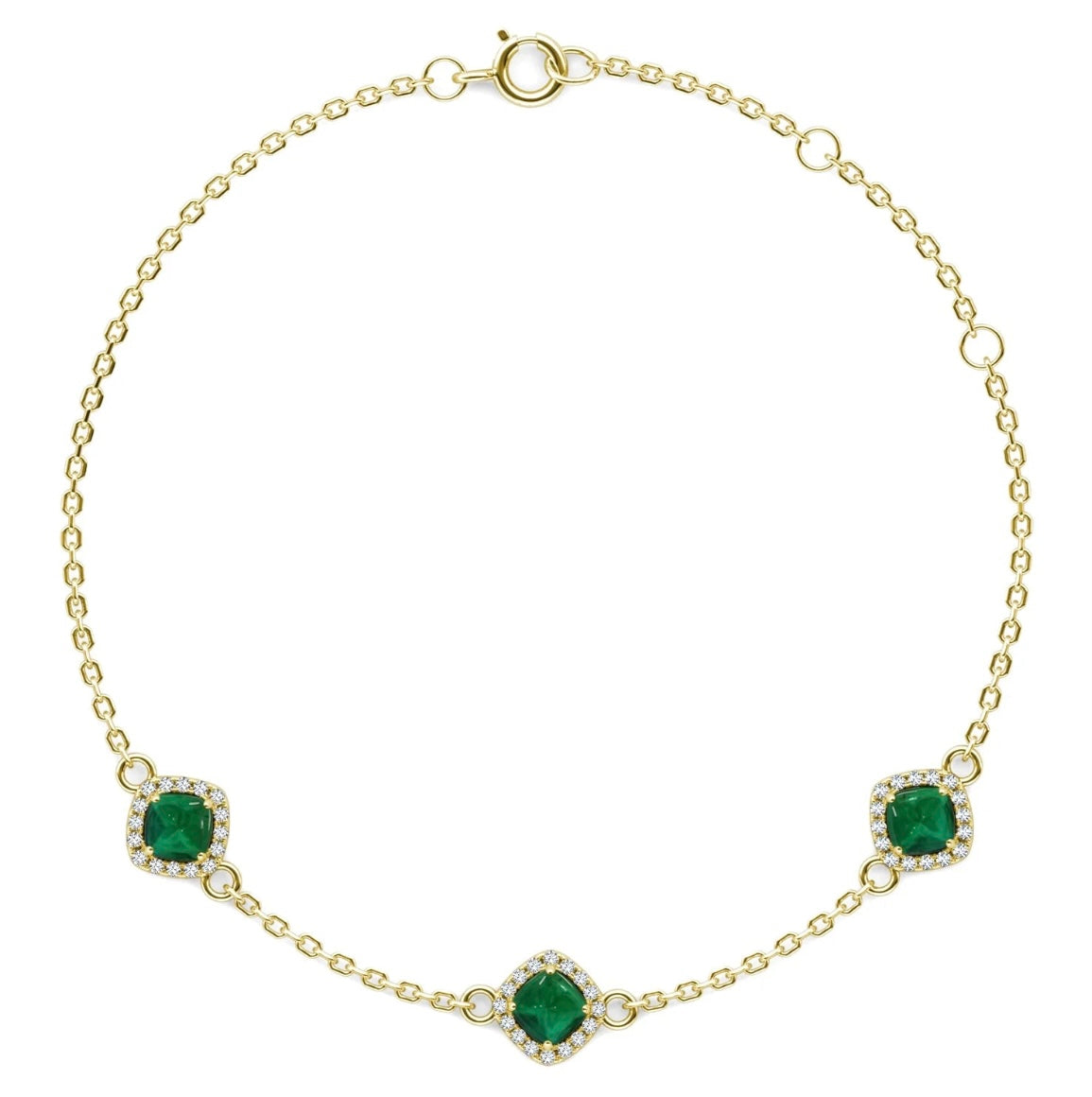 Emerald chain bracelet