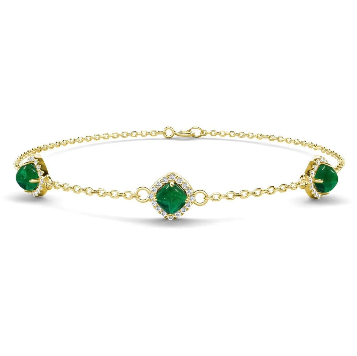 Emerald chain bracelet