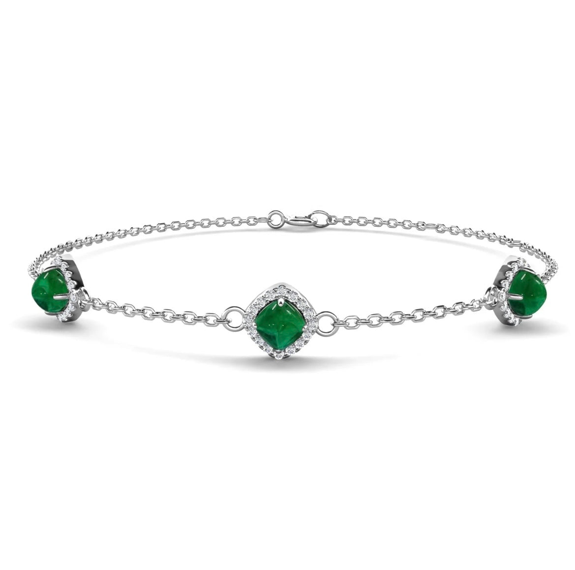 Emerald chain bracelet