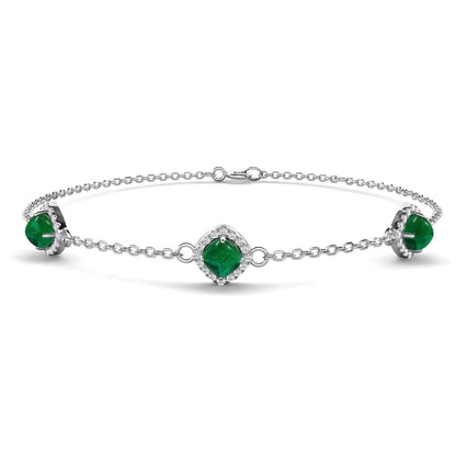 Emerald chain bracelet
