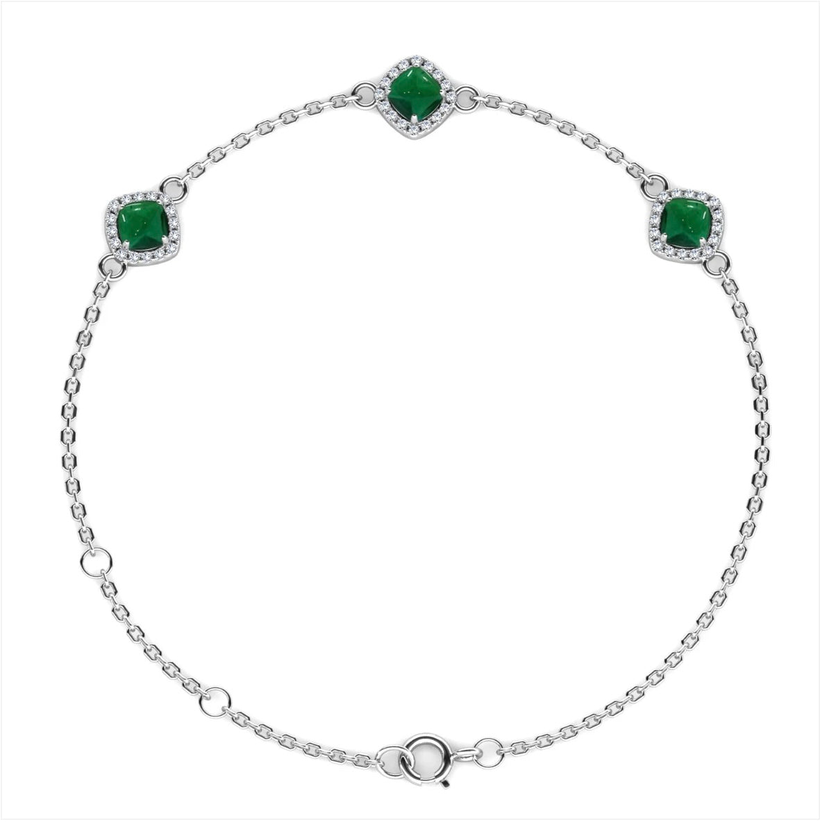 Emerald chain bracelet
