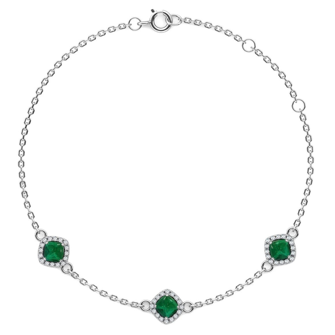 Emerald chain bracelet