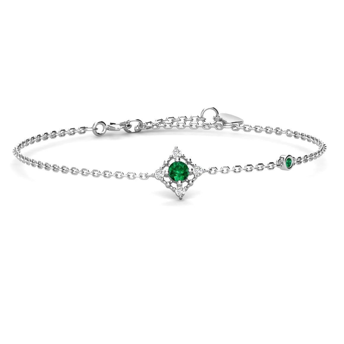 Emerald chain bracelet