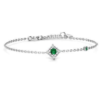 Emerald chain bracelet