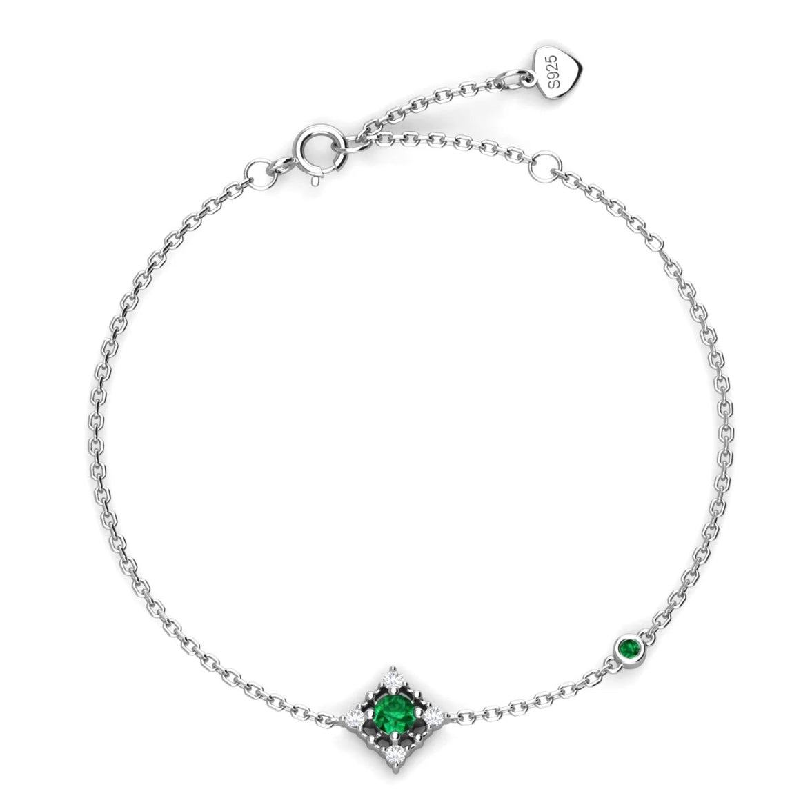 Emerald chain bracelet