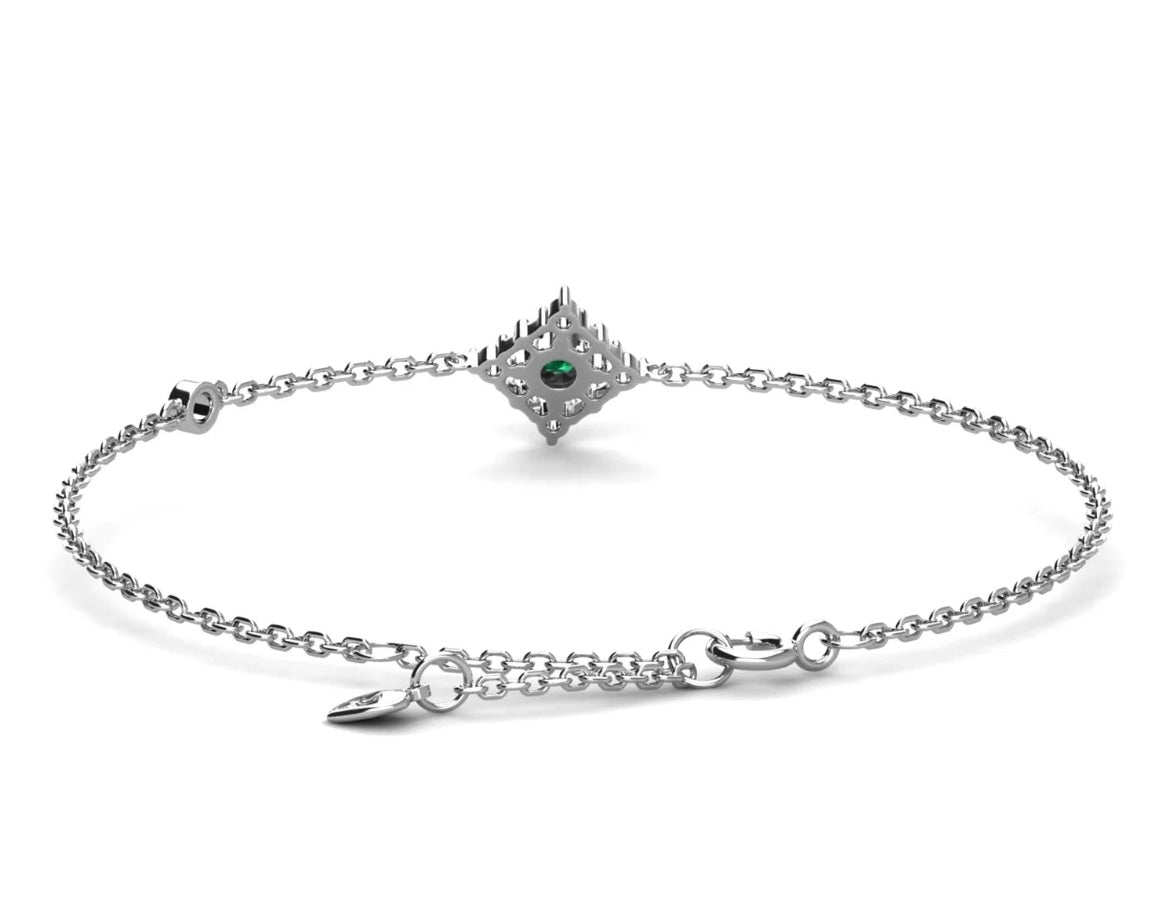 Emerald chain bracelet