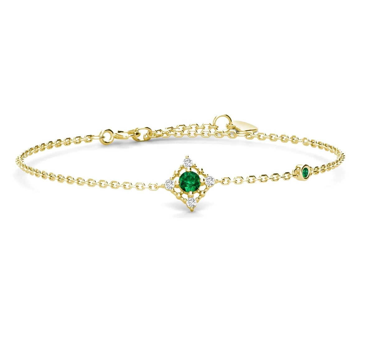 Emerald chain bracelet