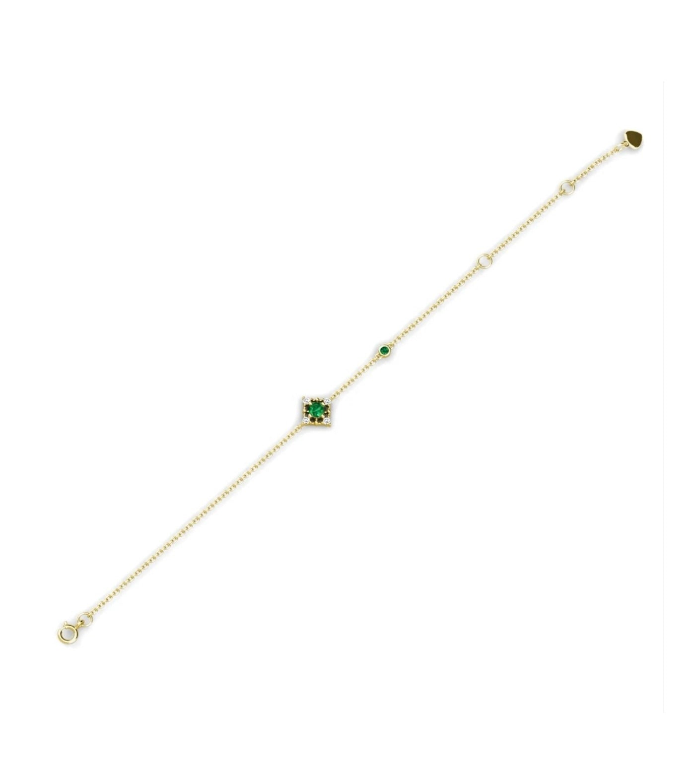 Emerald chain bracelet