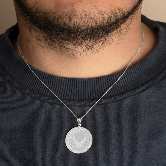 925 Sterling Silver United States Air Force Emblem Officially Licensed Medallion Pendant Necklace