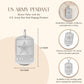 925 Sterling Silver United States Army Star Seal Officially Licensed Dogtag Pendant Necklace