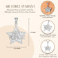925 Sterling Silver United States Air Force Star Officially Licensed Pendant Necklace
