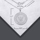925 Sterling Silver United States Navy Eagle Emblem Officially Licensed Medallion Pendant Necklace