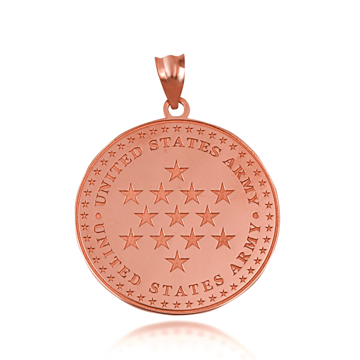 Gold US Army Historical Stars Engravable Pendant Necklace