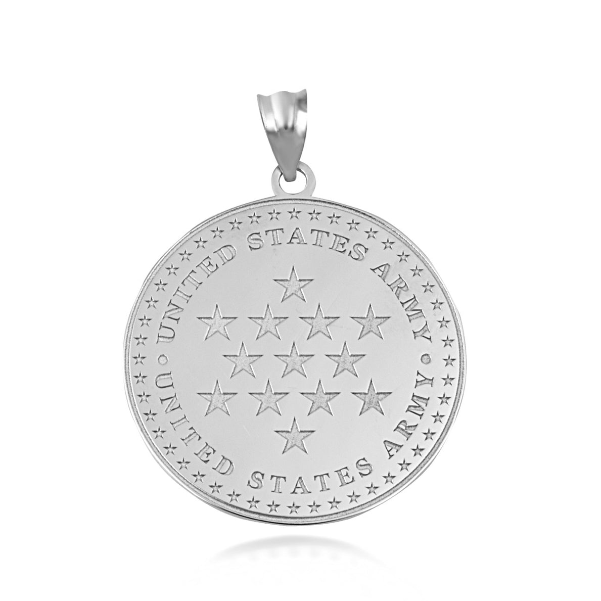 Gold US Army Historical Stars Engravable Pendant Necklace