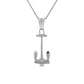 Sterling Silver 925 Stockless Anchor Pendant Necklace