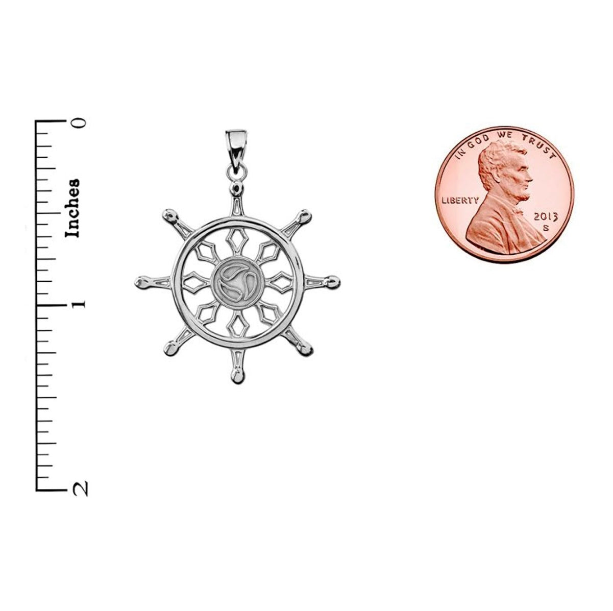 Sterling Silver Dharma Wheel Buddhism Symbol