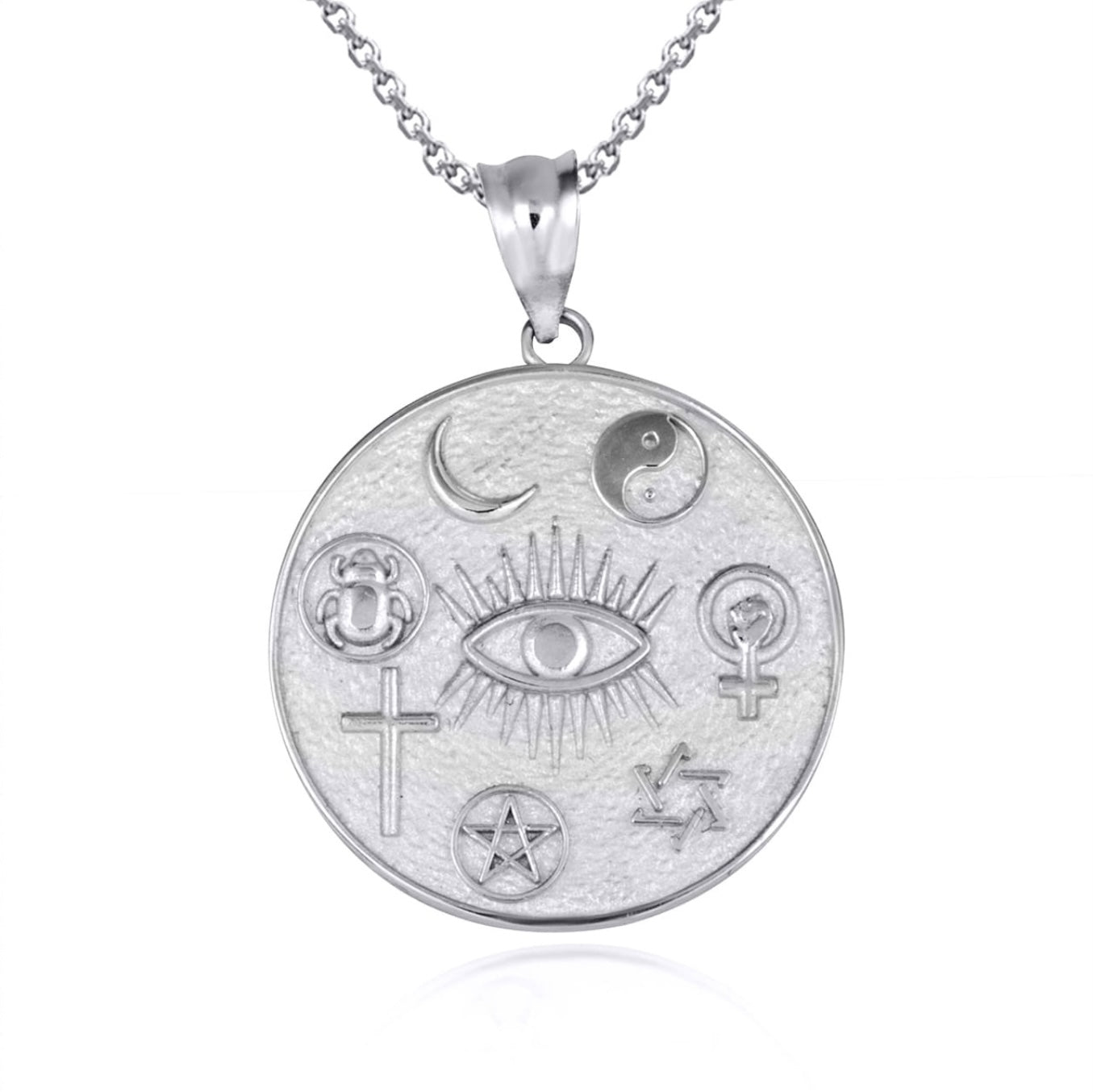Gold Religious Interfaith Spiritual Medallion Pendant Necklace