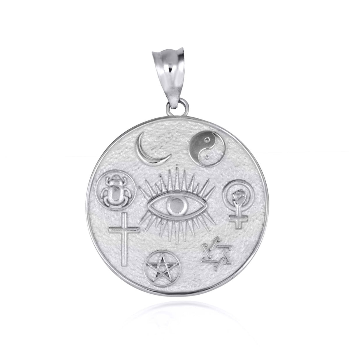 Gold Religious Interfaith Spiritual Medallion Pendant Necklace