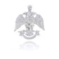 Silver 925 Scottish Rite Double Headed Eagle Pendant Necklace