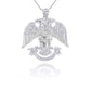 Silver 925 Scottish Rite Double Headed Eagle Pendant Necklace