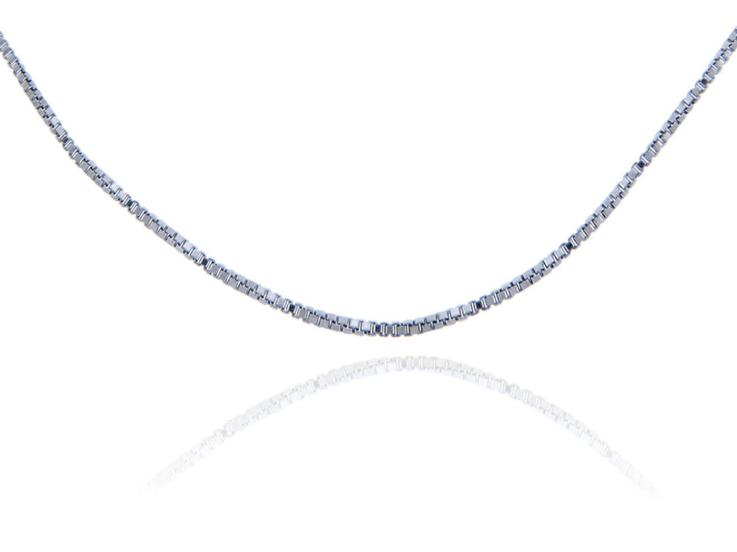 925 Sterling Silver Men's Box Chain Link Necklace 0.97mm