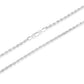 925 Sterling Silver Diamond Cut Rope Twisted Chain Link Necklace 3mm