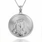 Sterling Silver Saint Mother Virgin Mary Medallion Pendant Necklace