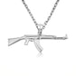 925 Sterling Silver AK-47 Assault Rifle Gun Pendant Necklace