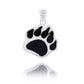 925 Sterling Silver Enamel Bear Claw Pendant Necklace