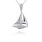 Silver Maritime Sail Boat Nautical Pendant Necklace