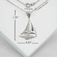 Silver Maritime Sail Boat Nautical Pendant Necklace