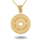 Gold Dumbbell Weight Plate Fitness Gym Pendant Necklace